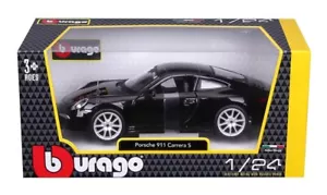 2011 Porsche 911 Carrera S 1/24 Scale Diecast Model by Bburago - BLACK w/ BOX - Picture 1 of 6
