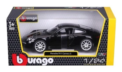 Porsche 911 Carrera S 2011 modelo diecast escala 1/24 de Bburago - negro con caja Foto 1 de 4