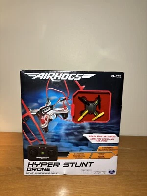 Air Hogs Hyper Stunt Drone Unstoppable Micro Drone New Silver Black Yellow Drone - Image 1 of 4