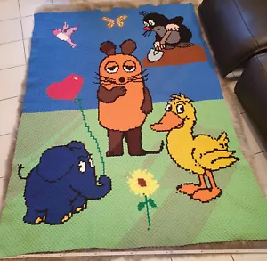 Häkel Decke Motiv Sendung mit der Maus 160 x 250 cm (in C2C Technik) - Bild 1 von 14