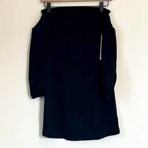 Nuevo con etiquetas Mini Vestido Susana Monaco Negro Manga Larga Fuera del Hombro - Talla Extra Pequeña - Imagen 1 de 5