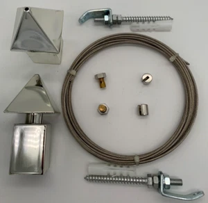 Seilspanner-Set Seilspanngarnitur Edelstahl 5m Drahtseil-Gardinenseil - Bild 1 von 5