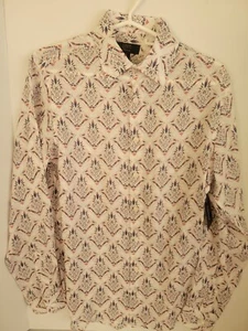Club Room men's S Luxury Linen Geometric Floral Long Sleeve - Picture 1 of 5