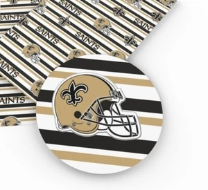 Saints FAUX LEATHER SHEET 8 x 12" New Orleans FOOTBALL 1068779 SMOOTH TEXTURE - Picture 1 of 2