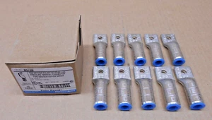 BOX OF 10 T & B 60128 PRESSURE TERMINAL LUG CONNECTORS 1/4" 1 HOLE 1/0 (7AVAIL) - Picture 1 of 3