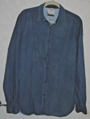 Camisa Diesel Para Hombre Denim Botón Frontal Azul Manga Larga Ligeramente Desgastada L Foto 1 de 4