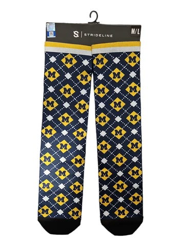 Michigan Wolverines Dress Socks University Strideline Licensed NCAA Wear Cover
