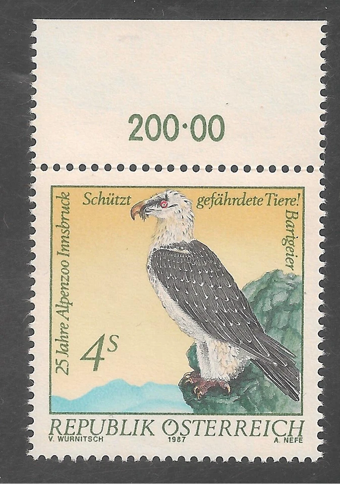 Austria #1411 (A780) VF MNH - 1987 4s Bearded Vulture - Image 1 of 1