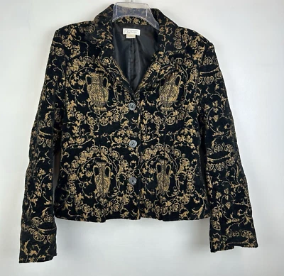 Christopher Banks Blazer Women M Tapestry Brocade Floral Jacket Old Money Witchy - Image 1 of 4