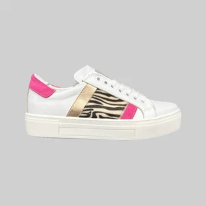 Sneakers ML Donna Scarpe Ginnastica Pelle Rosa Leopardo Made in Italy - Imagen 1 de 3