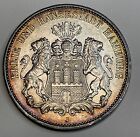 Germany - Hamburg 3 Mark 1912-J Choice Uncirculated Silver Coin w/ Toning