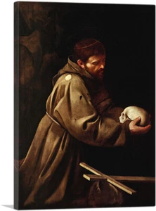 ARTCANVAS Heiliger Franziskus im Gebet 1606 Leinwand Kunstdruck von Caravaggio - Bild 1 von 14