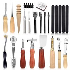 Leather Craft Tools Punch Kit Hand Repair Stitching Sewing Working Skiving Knife