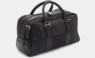 Aston Martin Black Leather Holdall - Small - Image 1 of 3