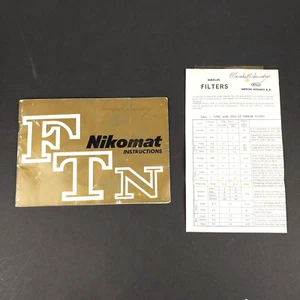 NIKON Nikomat FTN Pellicola Fotocamera Manuale Istruzioni con Filtri Guida Giappone - Foto 1 di 3