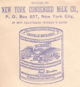 New York Condensed Milk Co Eagle Logo NY 1895 PSE Cover 4h - Picture 1 of 3