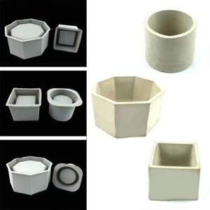 Silicone Plant Flower Pot Mold Concrete Cement Succulents Pot Making Mould Tools - Picture 1 of 10