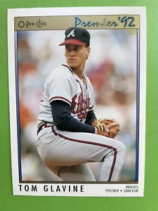 1992 O-Pee-Chee Premier Atlanta Braves Baseball Card #49 Tom Glavine - Picture 1 of 2