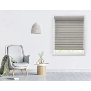 2.5" Cordless Faux Wood Blinds, Gray - Picture 1 of 6