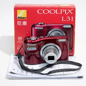 Nikon Coolpix L31 16.1MP Red Compact Digital Camera AA's - Tested Works! - Bild 1 von 12