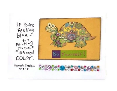 GET WELL SOON Greeting Card - FEELING BLUE - Handmade A2  White Base SALE - Image 1 of 2