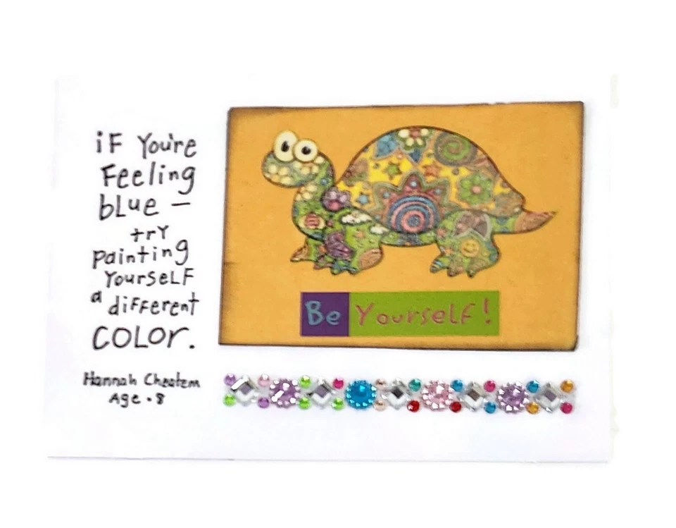 GET WELL SOON Greeting Card - FEELING BLUE - Handmade A2  White Base SALE - Image 1 of 2