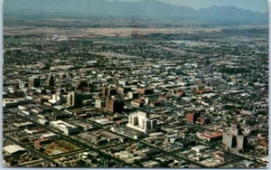 Downtown PHOENIX, Arizona AZ vista occhio di uccellino c1950s - Cartolina postale - Foto 1 di 2