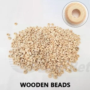 Flat Wooden Craft Beads with Through Hole Hard Wood Abacus Beads Ø 20mm 25mm DIY - Picture 1 of 6