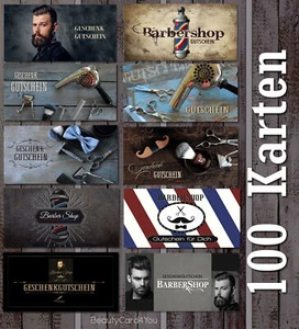 100 X Geschenkgutscheine MIX Gutscheinkarten Friseursalon Friseur Barber Shop - Bild 1 von 11