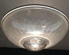Vintage 10" Frosted Glass Art Deco Ceiling Light Fixture Antique Cover 3-Hole