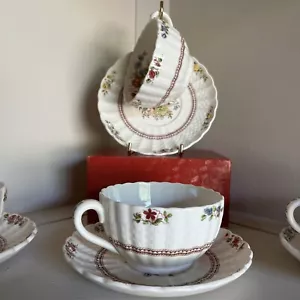 Spode Copeland England Rosalie Tea Cup & Saucer Set of 4 Vintage - Picture 1 of 12
