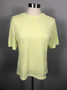 Adidas Running T-shirt Neon Yellow Climalite Breathable Athletic Workout SZ L - Picture 1 of 10