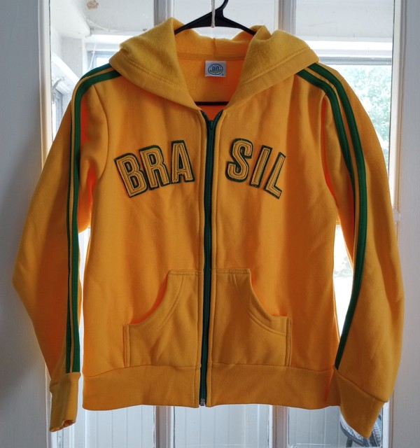 NIKE BRAZIL Mens Soccer JACKET Size M track ANTHEM YELLOW 370285-703 