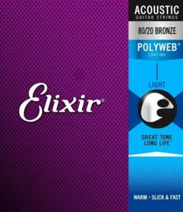 Elixir POLYWEB 80/20 Bronze Acoustic Guitar Strings - with a choice of Gauge - Picture 1 of 9