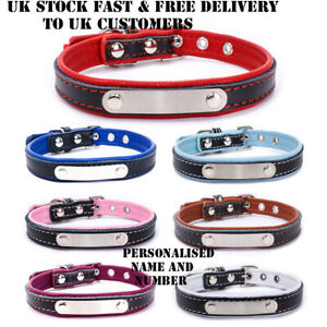 Personalised Leather Dog Collar - Wearable Pet Cat Puppy Collars Christmas Gift