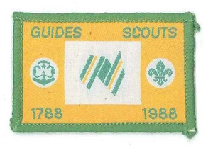 AUSTRALIA BICENTENARY 1788 - 1988 SCOUTS & GIRL GUIDES (GG) Souvenir Patch - Picture 1 of 1