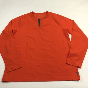 MOUNTAIN HARDWEAR Large Orange Red Snap Pullover Long Sleeve Hiking Base Layer - Picture 1 of 6
