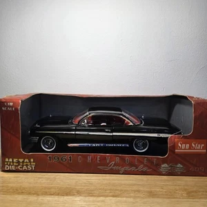 Sun Star 1961 Chevrolet Impala SS 409 Black 1:18 Scale METAL Die-Cast - Picture 1 of 14