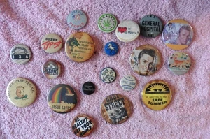 Lot of 20 Various Vtg Pinbacks General Hospital Elvis Jesus Saves Legalize Weed - Picture 1 of 9