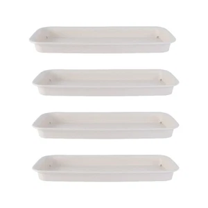 4 Pcs Rectangular Water Tray Flower Pot Saucers Planter Plate Gardening - Picture 1 of 11
