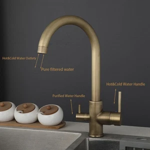 Kitchen Sink Purifier Mixer Faucet Stainless Steel 2 Function Drinking Water Tap - Picture 1 of 49