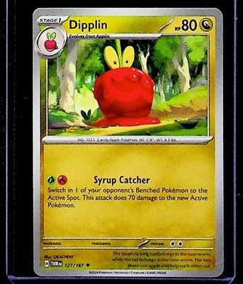 Pokémon Dipplin 80 HP Trading Card Protective Sleeve Stage 1 Syrup Catcher 2 EUC - Image 1 of 2