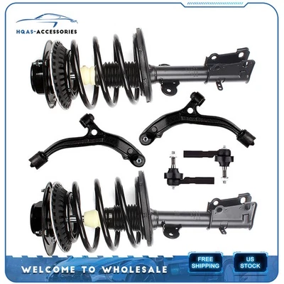 For Chrysler Town & Country Front Struts Tie Rod Control Arm Ball Joint 6PC - Imagem 1 de 4