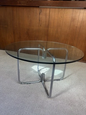 1970s Space Age Chrome Tubular Dining Table By Jerry Johnson - Image 1 of 4