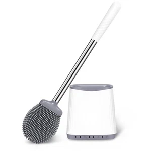 Toilet Brush, Silicone Toilet Brush and Holder Set, Flexible Toilet Bowl Brus... - Picture 1 of 8