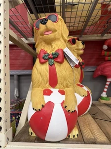 2025 GOLDEN RETRIEVER WITH BEACH BALL BLOW MOLD 2.5' HOME DEPOT HOME ACCENTS NEW - Picture 1 of 1