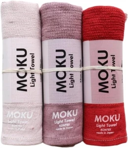 MOKU 59513-90 Face Towel M 3 Pieces Set (Baby Pink Pink Red) Japan - Picture 1 of 10
