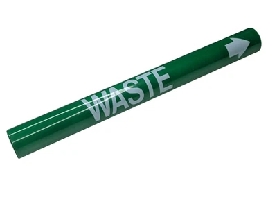 7x Waste Coiled Pipe Label Marker Wraps - 3-3/8" to 4-1/2" Pipe - style d - Image 1 of 2