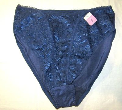 Braguita de bikini Vassarette segunda piel azul encaje corte alto sedoso vintage 8 nueva con etiquetas Foto 1 de 4