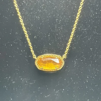 Kendra Scott Elsia Collar Corto Oro Cítrico Ovalado Colgante Nuevo con Etiquetas Foto 1 de 4
